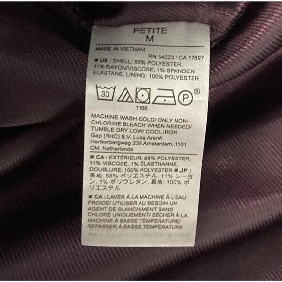 Banana Republic Classic Coat Pinot Noir Double Breasted Medium Petite NWT - Picture 8 of 15